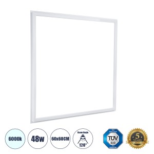 Χωνευτό LED Panel Linear Frameless Super Slim 60x60cm 48W 5760lm 120° CRI≥85Ra AC 220-240V IP44 Μ60 x Π60 x Υ1.5cm - Ψυχρό Λευκό 6000K - TÜV Certified Driver