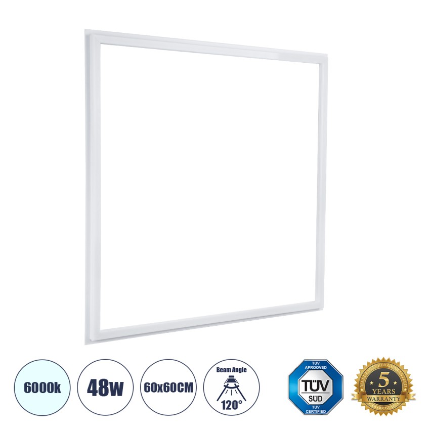 Χωνευτό LED Panel Linear Frameless Super Slim 60x60cm 48W 5760lm 120° CRI≥85Ra AC 220-240V IP44 Μ60 x Π60 x Υ1.5cm - Ψυχρό Λευκό 6000K - TÜV Certified Driver