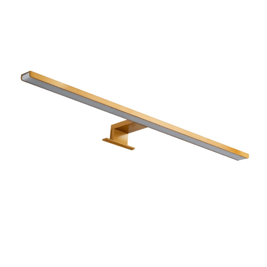 GLOBOSTAR® NINA  Μοντέρνο Φωτιστικό Τοίχου - Απλίκα Καθρέπτη Μπάνιου LED 12W 1400lm 120° AC 220-240V IP20 Φυσικό Λευκό 4500K - Bridgelux SMD Chip - Χρυσό Βούρτσας - Μ60 x Π10.5 x Υ4cm