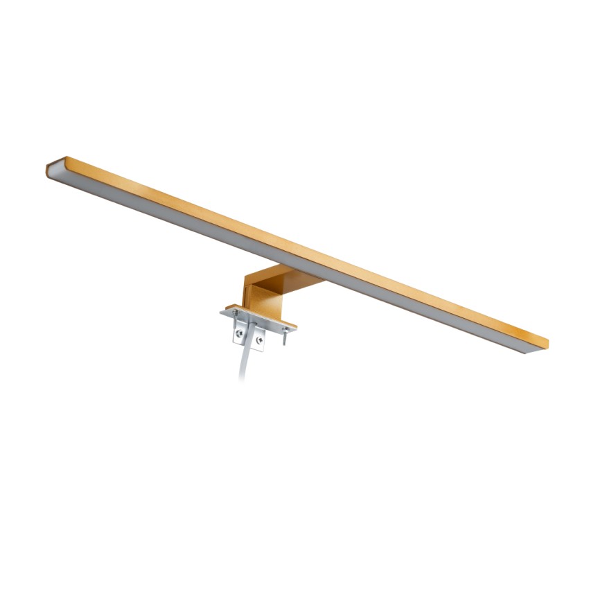 GLOBOSTAR® NINA  Μοντέρνο Φωτιστικό Τοίχου - Απλίκα Καθρέπτη Μπάνιου LED 12W 1400lm 120° AC 220-240V IP20 Φυσικό Λευκό 4500K - Bridgelux SMD Chip - Χρυσό Βούρτσας - Μ60 x Π10.5 x Υ4cm