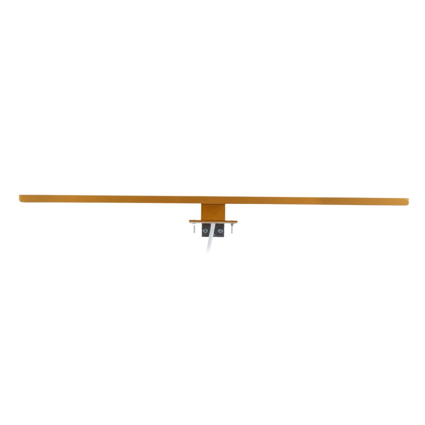 GLOBOSTAR® NINA  Μοντέρνο Φωτιστικό Τοίχου - Απλίκα Καθρέπτη Μπάνιου LED 12W 1400lm 120° AC 220-240V IP20 Φυσικό Λευκό 4500K - Bridgelux SMD Chip - Χρυσό Βούρτσας - Μ60 x Π10.5 x Υ4cm