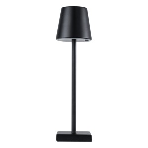 NEGA  Μοντέρνο Επιτραπέζιο Φωτιστικό Πορτατίφ LED 2.2W 154lm 360° DC 5V Επαναφορτιζόμενο με Μπαταρία Li-ion 4000mAh - Διακόπτη Αφής - Θερμό Λευκό 2700K - Dimmable - D10 x H39cm - Μαύρο