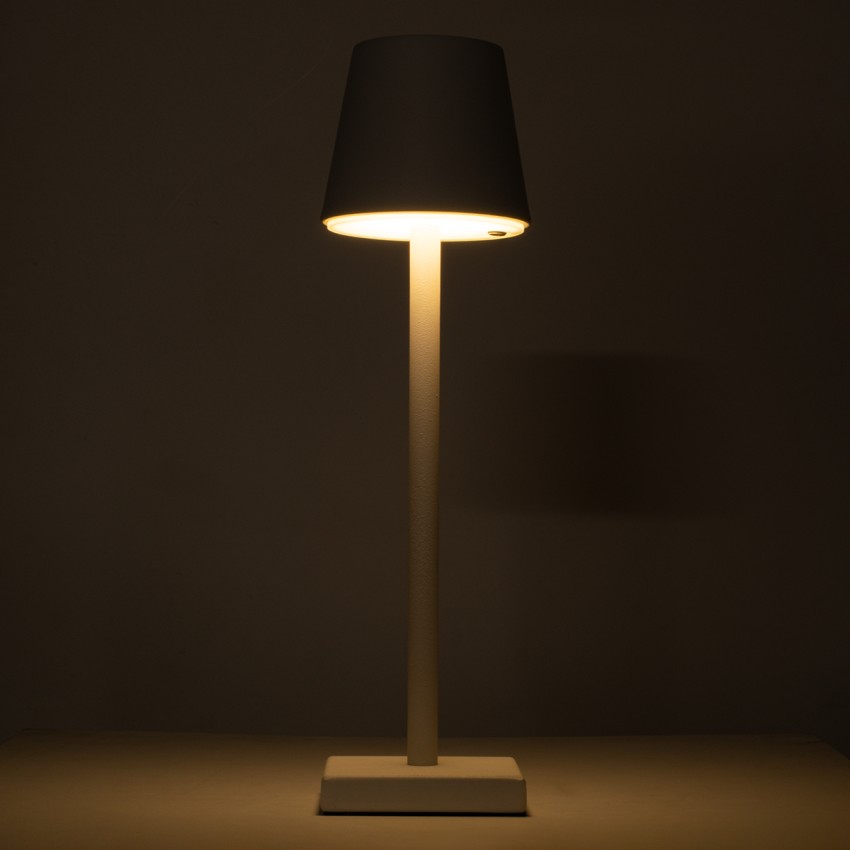 NEGA  Μοντέρνο Επιτραπέζιο Φωτιστικό Πορτατίφ LED 2.2W 154lm 360° DC 5V Επαναφορτιζόμενο με Μπαταρία Li-ion 4000mAh - Διακόπτη Αφής - Θερμό Λευκό 2700K - Dimmable - D10 x H39cm - Λευκό