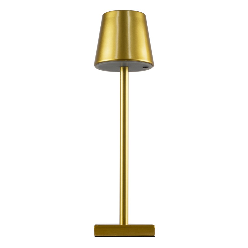 NEGA  Μοντέρνο Επιτραπέζιο Φωτιστικό Πορτατίφ LED 2.2W 154lm 360° DC 5V Επαναφορτιζόμενο με Μπαταρία Li-ion 4000mAh - Διακόπτη Αφής - Θερμό Λευκό 2700K - Dimmable - D10 x H39cm - Χρυσό