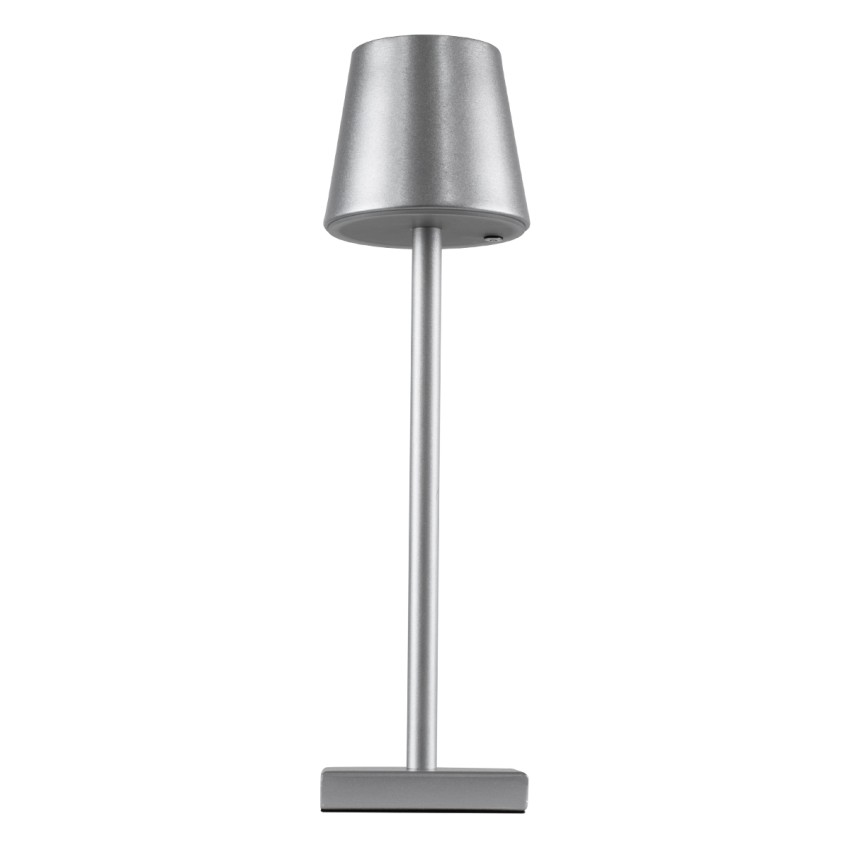 NEGA  Μοντέρνο Επιτραπέζιο Φωτιστικό Πορτατίφ LED 2.2W 154lm 360° DC 5V Επαναφορτιζόμενο με Μπαταρία Li-ion 4000mAh - Διακόπτη Αφής - Θερμό Λευκό 2700K - Dimmable - D10 x H39cm - Ασημί