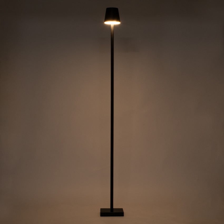 NEGA  Μοντέρνο Επιδαπέδιο Φωτιστικό LED 2.2W 154lm 360° DC 5V Επαναφορτιζόμενο με Μπαταρία Li-ion 4000mAh - Διακόπτη Αφής - Θερμό Λευκό 2700K - Dimmable - D10 x H135cm - Μαύρο