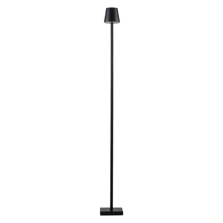 NEGA  Μοντέρνο Επιδαπέδιο Φωτιστικό LED 2.2W 154lm 360° DC 5V Επαναφορτιζόμενο με Μπαταρία Li-ion 4000mAh - Διακόπτη Αφής - Θερμό Λευκό 2700K - Dimmable - D10 x H135cm - Μαύρο