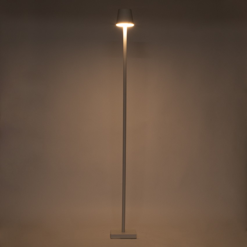 NEGA  Μοντέρνο Επιδαπέδιο Φωτιστικό LED 2.2W 154lm 360° DC 5V Επαναφορτιζόμενο με Μπαταρία Li-ion 4000mAh - Διακόπτη Αφής - Θερμό Λευκό 2700K - Dimmable - D10 x H135cm - Λευκό