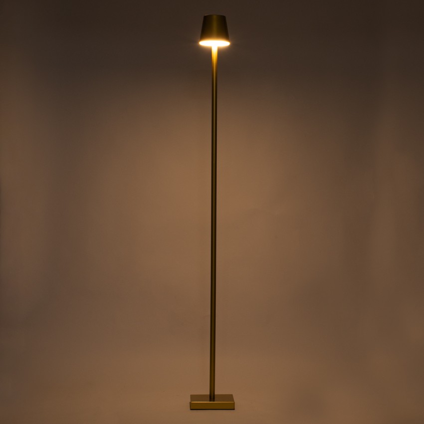 Μοντέρνο Επιδαπέδιο Φωτιστικό LED 2.2W 154lm 360° DC 5V Επαναφορτιζόμενο - Διακόπτη Αφής - Θερμό Λευκό 2700K - Dimmable - D10 x H135cm - Χρυσό