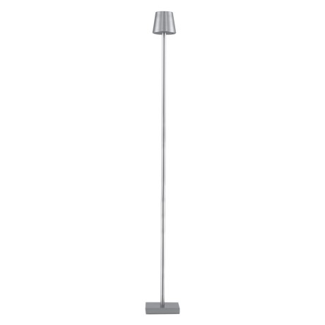 NEGA  Μοντέρνο Επιδαπέδιο Φωτιστικό LED 2.2W 154lm 360° DC 5V Επαναφορτιζόμενο με Μπαταρία Li-ion 4000mAh - Διακόπτη Αφής - Θερμό Λευκό 2700K - Dimmable - D10 x H135cm - Ασημί
