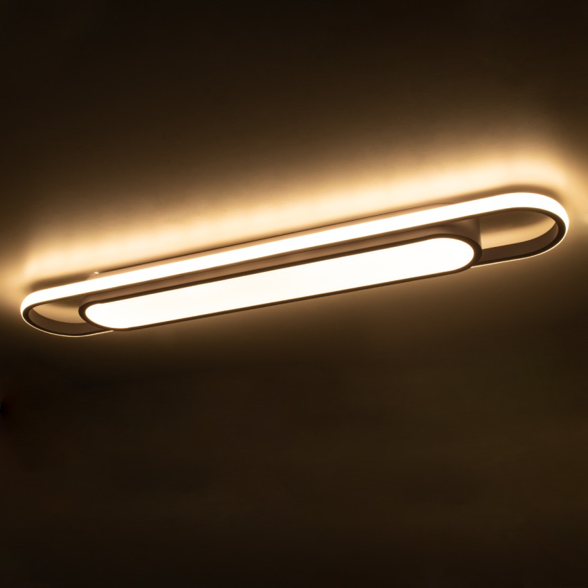 GLOBOSTAR® IGOR  Μοντέρνο Φωτιστικό Οροφής LED 48W 5760lm 210° AC 220-240V IP20 Ρυθμιζόμενο Λευκό CCT με On/Off 2700K/4500K/6000K - Lumileds SMD Chip - Λευκό Ματ - Μ81 x Π13 x Υ4.5cm