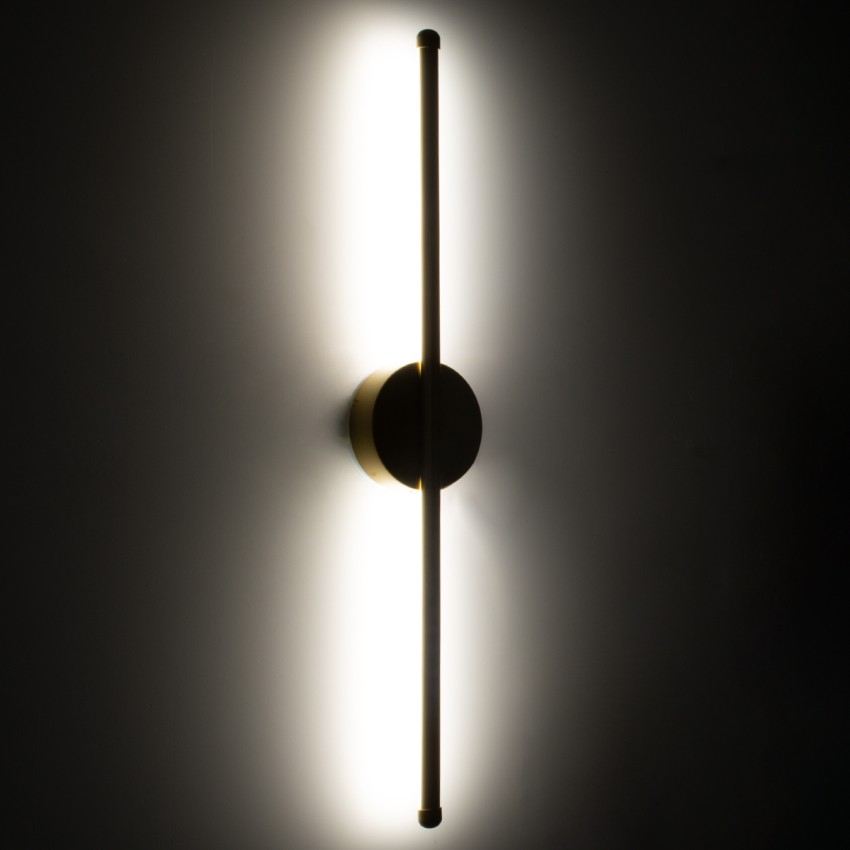 GLOBOSTAR® DIADEM  Μοντέρνο Φωτιστικό Τοίχου - Απλίκα LED 9W 900lm 120° AC 220-240V IP20 Ρυθμιζόμενο Λευκό CCT με On/Off 2700K/4500K/6000K - Lumileds SMD Chip - Σατινέ Χρυσό Βούρτσας - Μ10 x Π4 x Υ60cm