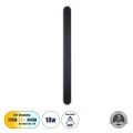 GLOBOSTAR® HOUSTON  Μοντέρνο Φωτιστικό Τοίχου - Απλίκα LED 18W 2160lm 360° AC 220-240V IP20 Ρυθμιζόμενο Λευκό CCT με On/Off 2700K/4500K/6000K - Lumileds SMD Chip - Μαύρο Ματ - Μ6 x Π3 x Υ60cm