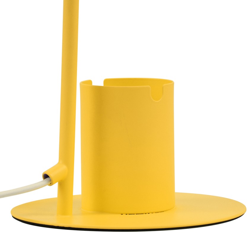 PENCASE  Μοντέρνο Επιτραπέζιο Φωτιστικό Γραφείου - Πορτατίφ - Μονόφωτο 1 x E27 Κίτρινο Μεταλλικό Καμπάνα με Διακόπτη On/Off - Μολυβοθήκη & Βάση Τηλεφώνου - L12 x W15 x H38cm