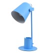 PENCASE  Μοντέρνο Επιτραπέζιο Φωτιστικό Γραφείου - Πορτατίφ - Μονόφωτο 1 x E27 Μπλε Μεταλλικό Καμπάνα με Διακόπτη On/Off - Μολυβοθήκη & Βάση Τηλεφώνου - L12 x W15 x H38cm