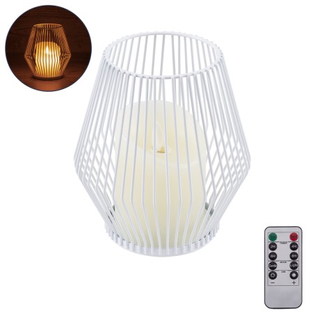 CANDLE  Διακοσμητικό Realistic Κερί με LED Εφέ Κινούμενης Φλόγας - Μπαταρίας 2 x AA (Δεν Συμπεριλαμβάνονται) & Ασύρματο Χειριστήριο IR Θερμό Λευκό 2700K Dimmable Λευκό Φ14 x Υ16cm