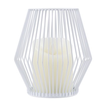 CANDLE  Διακοσμητικό Realistic Κερί με LED Εφέ Κινούμενης Φλόγας - Μπαταρίας 2 x AA (Δεν Συμπεριλαμβάνονται) & Ασύρματο Χειριστήριο IR Θερμό Λευκό 2700K Dimmable Λευκό Φ14 x Υ16cm