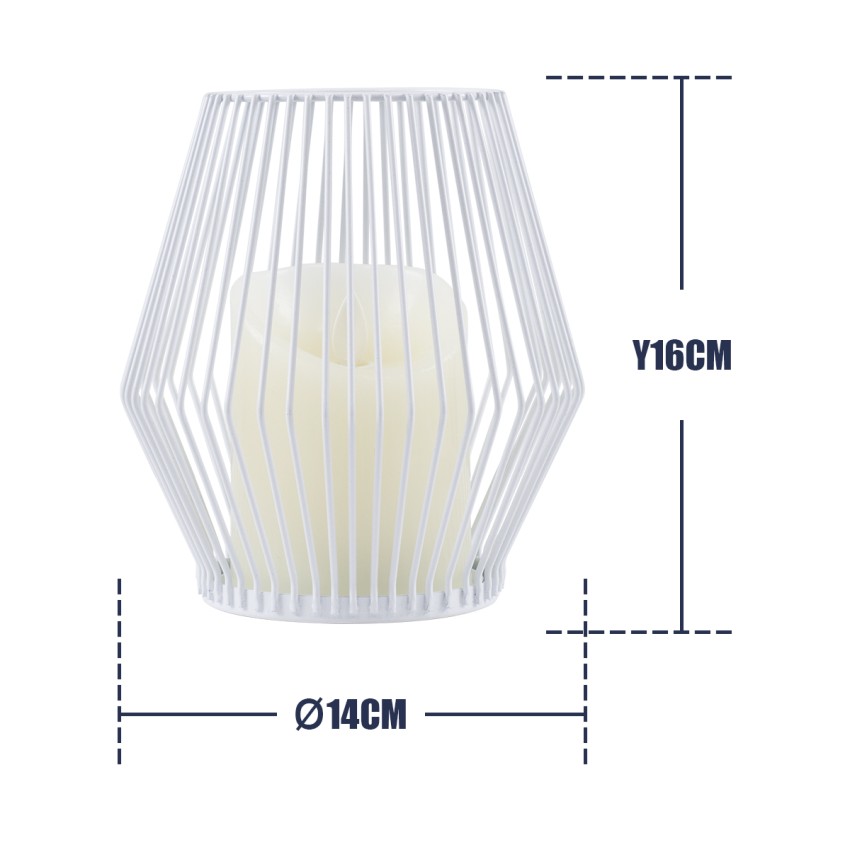 CANDLE  Διακοσμητικό Realistic Κερί με LED Εφέ Κινούμενης Φλόγας - Μπαταρίας 2 x AA (Δεν Συμπεριλαμβάνονται) & Ασύρματο Χειριστήριο IR Θερμό Λευκό 2700K Dimmable Λευκό Φ14 x Υ16cm