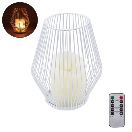CANDLE  Διακοσμητικό Realistic Κερί με LED Εφέ Κινούμενης Φλόγας - Μπαταρίας 2 x AA (Δεν Συμπεριλαμβάνονται) & Ασύρματο Χειριστήριο IR Θερμό Λευκό 2700K Dimmable Λευκό Φ16 x Υ18cm