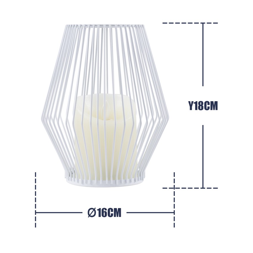 CANDLE  Διακοσμητικό Realistic Κερί με LED Εφέ Κινούμενης Φλόγας - Μπαταρίας 2 x AA (Δεν Συμπεριλαμβάνονται) & Ασύρματο Χειριστήριο IR Θερμό Λευκό 2700K Dimmable Λευκό Φ16 x Υ18cm