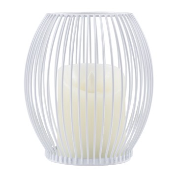 CANDLE  Διακοσμητικό Realistic Κερί με LED Εφέ Κινούμενης Φλόγας - Μπαταρίας 2 x AA (Δεν Συμπεριλαμβάνονται) & Ασύρματο Χειριστήριο IR Θερμό Λευκό 2700K Dimmable Λευκό Φ14 x Υ16cm