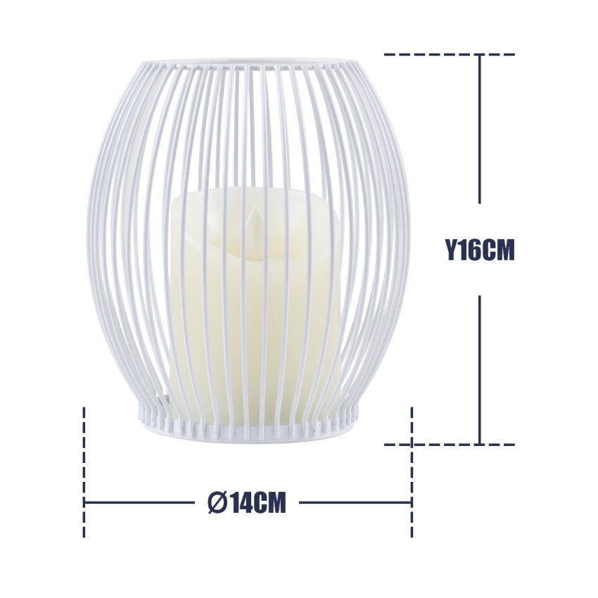 CANDLE  Διακοσμητικό Realistic Κερί με LED Εφέ Κινούμενης Φλόγας - Μπαταρίας 2 x AA (Δεν Συμπεριλαμβάνονται) & Ασύρματο Χειριστήριο IR Θερμό Λευκό 2700K Dimmable Λευκό Φ14 x Υ16cm