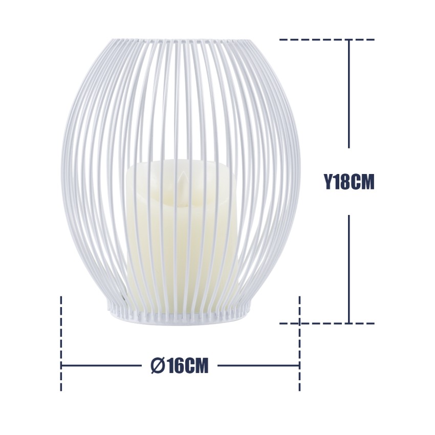 CANDLE  Διακοσμητικό Realistic Κερί με LED Εφέ Κινούμενης Φλόγας - Μπαταρίας 2 x AA (Δεν Συμπεριλαμβάνονται) & Ασύρματο Χειριστήριο IR Θερμό Λευκό 2700K Dimmable Λευκό Φ16 x Υ18cm