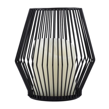 CANDLE  Διακοσμητικό Realistic Κερί με LED Εφέ Κινούμενης Φλόγας - Μπαταρίας 2 x AA (Δεν Συμπεριλαμβάνονται) & Ασύρματο Χειριστήριο IR Θερμό Λευκό 2700K Dimmable Μαύρο Φ14 x Υ16cm