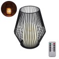 CANDLE  Διακοσμητικό Realistic Κερί με LED Εφέ Κινούμενης Φλόγας - Μπαταρίας 2 x AA (Δεν Συμπεριλαμβάνονται) & Ασύρματο Χειριστήριο IR Θερμό Λευκό 2700K Dimmable Μαύρο Φ16 x Υ18cm