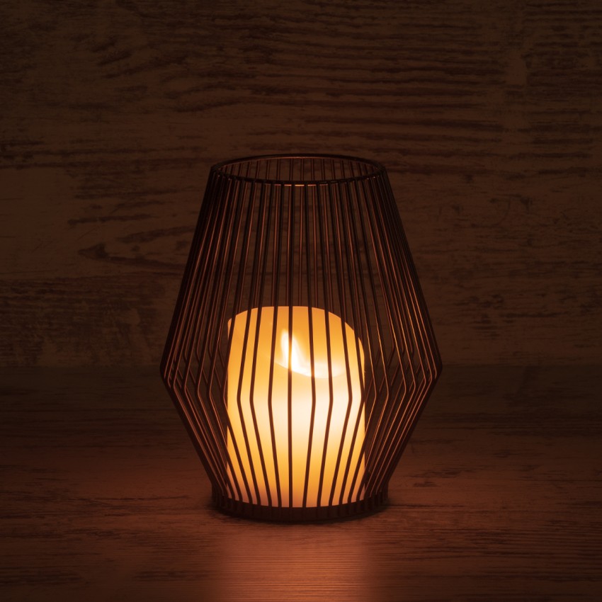 CANDLE  Διακοσμητικό Realistic Κερί με LED Εφέ Κινούμενης Φλόγας - Μπαταρίας 2 x AA (Δεν Συμπεριλαμβάνονται) & Ασύρματο Χειριστήριο IR Θερμό Λευκό 2700K Dimmable Μαύρο Φ16 x Υ18cm