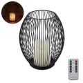 CANDLE  Διακοσμητικό Realistic Κερί με LED Εφέ Κινούμενης Φλόγας - Μπαταρίας 2 x AA (Δεν Συμπεριλαμβάνονται) & Ασύρματο Χειριστήριο IR Θερμό Λευκό 2700K Dimmable Μαύρο Φ19 x Υ24cm