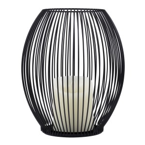 CANDLE  Διακοσμητικό Realistic Κερί με LED Εφέ Κινούμενης Φλόγας - Μπαταρίας 2 x AA (Δεν Συμπεριλαμβάνονται) & Ασύρματο Χειριστήριο IR Θερμό Λευκό 2700K Dimmable Μαύρο Φ19 x Υ24cm