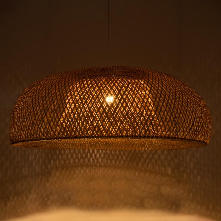 GLOBOSTAR® SAN TROPEZ  Boho Κρεμαστό Φωτιστικό Οροφής με Ντουί 1 x E27 AC 220-240V IP20 - Μπεζ - Μ100 x Π100 x Y35cm