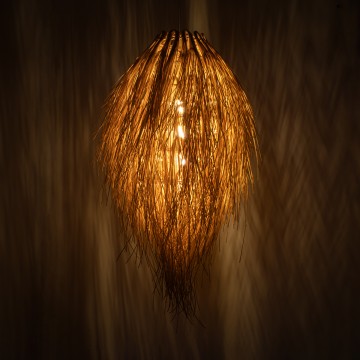GLOBOSTAR® ARCHIPELAGO  Boho Κρεμαστό Φωτιστικό Οροφής με Ντουί 1 x E27 AC 220-240V IP20 - Μπεζ - Μ30 x Π30 x Υ63cm