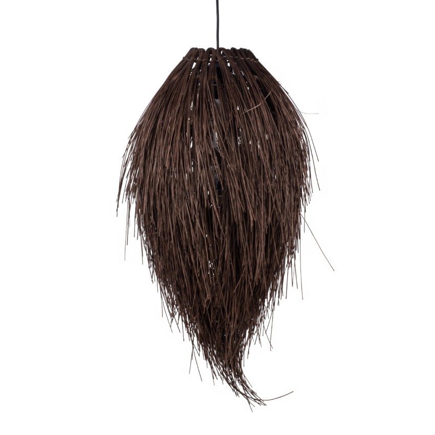 ARCHIPELAGO  Boho Κρεμαστό Φωτιστικό Πλέγμα Μονόφωτο 1 x E27 IP20 Καφέ Ξύλο - Μ30 x Π30 x Υ63cm