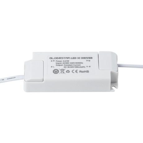 GLOBOSTAR® EROS-DRIVER 61222 Ανταλλακτικό Τροφοδοτικό/Μετασχηματιστής SELV 9-21W AC 220-240V σε Constant Current DC 36-54V/300mA±5% PF0.95 IP20 - Μ11 x Π4.3 x Υ2.5cm