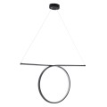 GLOBOSTAR® ROME  Μοντέρνο Κρεμαστό Φωτιστικό Οροφής LED 24W 2640lm 200° AC 220-240V IP20 Ρυθμιζόμενο Λευκό CCT με On/Off 2700K/4500K/6000K - Lumileds SMD Chip - Μαύρο Ματ - Μ65.5 x Π4 x Υ33cm