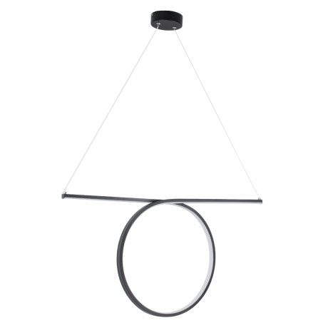 GLOBOSTAR® ROME  Μοντέρνο Κρεμαστό Φωτιστικό Οροφής LED 24W 2640lm 200° AC 220-240V IP20 Ρυθμιζόμενο Λευκό CCT με On/Off 2700K/4500K/6000K - Lumileds SMD Chip - Μαύρο Ματ - Μ65.5 x Π4 x Υ33cm