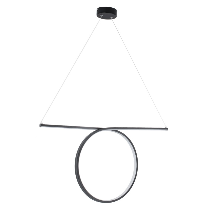 GLOBOSTAR® ROME  Μοντέρνο Κρεμαστό Φωτιστικό Οροφής LED 24W 2640lm 200° AC 220-240V IP20 Ρυθμιζόμενο Λευκό CCT με On/Off 2700K/4500K/6000K - Lumileds SMD Chip - Μαύρο Ματ - Μ65.5 x Π4 x Υ33cm