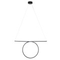 GLOBOSTAR® ROME  Μοντέρνο Κρεμαστό Φωτιστικό Οροφής LED 24W 2640lm 200° AC 220-240V IP20 Ρυθμιζόμενο Λευκό CCT με On/Off 2700K/4500K/6000K - Lumileds SMD Chip - Μαύρο Ματ - Μ65.5 x Π4 x Υ33cm