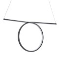 GLOBOSTAR® ROME  Μοντέρνο Κρεμαστό Φωτιστικό Οροφής LED 24W 2640lm 200° AC 220-240V IP20 Ρυθμιζόμενο Λευκό CCT με On/Off 2700K/4500K/6000K - Lumileds SMD Chip - Μαύρο Ματ - Μ65.5 x Π4 x Υ33cm