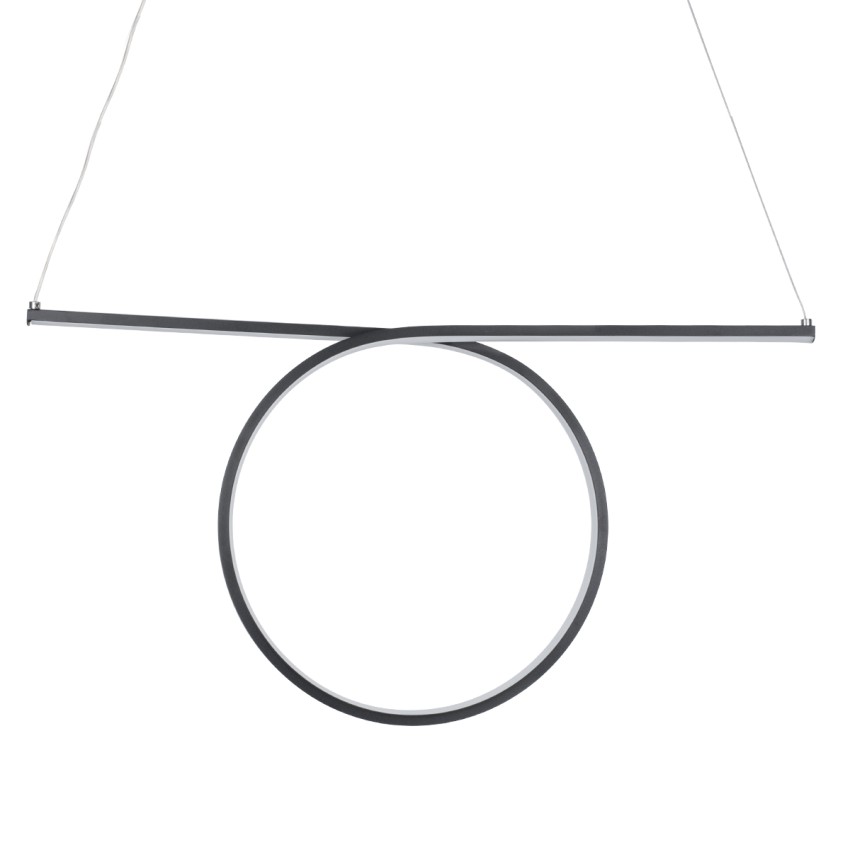 GLOBOSTAR® ROME  Μοντέρνο Κρεμαστό Φωτιστικό Οροφής LED 24W 2640lm 200° AC 220-240V IP20 Ρυθμιζόμενο Λευκό CCT με On/Off 2700K/4500K/6000K - Lumileds SMD Chip - Μαύρο Ματ - Μ65.5 x Π4 x Υ33cm