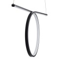 GLOBOSTAR® ROME  Μοντέρνο Κρεμαστό Φωτιστικό Οροφής LED 24W 2640lm 200° AC 220-240V IP20 Ρυθμιζόμενο Λευκό CCT με On/Off 2700K/4500K/6000K - Lumileds SMD Chip - Μαύρο Ματ - Μ65.5 x Π4 x Υ33cm