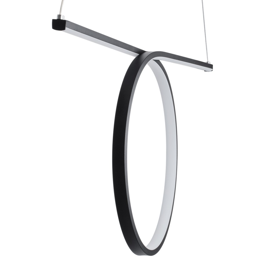 GLOBOSTAR® ROME  Μοντέρνο Κρεμαστό Φωτιστικό Οροφής LED 24W 2640lm 200° AC 220-240V IP20 Ρυθμιζόμενο Λευκό CCT με On/Off 2700K/4500K/6000K - Lumileds SMD Chip - Μαύρο Ματ - Μ65.5 x Π4 x Υ33cm