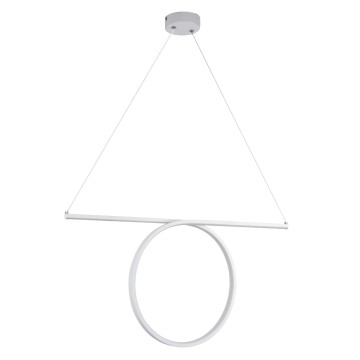 GLOBOSTAR® ROME  Μοντέρνο Κρεμαστό Φωτιστικό Οροφής LED 24W 2640lm 200° AC 220-240V IP20 Ρυθμιζόμενο Λευκό CCT με On/Off 2700K/4500K/6000K - Lumileds SMD Chip - Λευκό Ματ - Μ65.5 x Π4 x Υ33cm