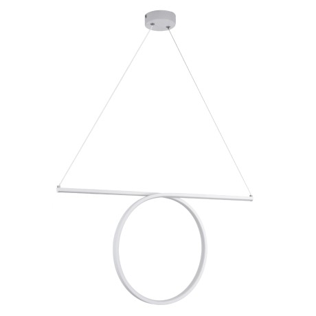 GLOBOSTAR® ROME  Μοντέρνο Κρεμαστό Φωτιστικό Οροφής LED 24W 2640lm 200° AC 220-240V IP20 Ρυθμιζόμενο Λευκό CCT με On/Off 2700K/4500K/6000K - Lumileds SMD Chip - Λευκό Ματ - Μ65.5 x Π4 x Υ33cm