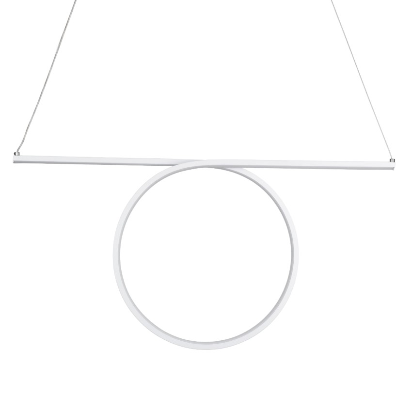 GLOBOSTAR® ROME  Μοντέρνο Κρεμαστό Φωτιστικό Οροφής LED 24W 2640lm 200° AC 220-240V IP20 Ρυθμιζόμενο Λευκό CCT με On/Off 2700K/4500K/6000K - Lumileds SMD Chip - Λευκό Ματ - Μ65.5 x Π4 x Υ33cm