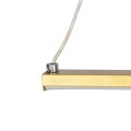 GLOBOSTAR® ROME  Μοντέρνο Κρεμαστό Φωτιστικό Οροφής LED 24W 2640lm 200° AC 220-240V IP20 Ρυθμιζόμενο Λευκό CCT με On/Off 2700K/4500K/6000K - Lumileds SMD Chip - Χρυσό Βούρτσας - Μ65.5 x Π4 x Υ33cm