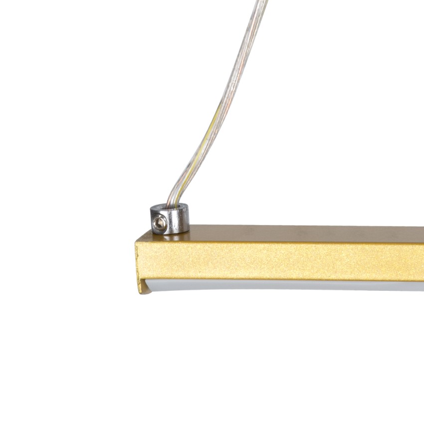 GLOBOSTAR® ROME  Μοντέρνο Κρεμαστό Φωτιστικό Οροφής LED 24W 2640lm 200° AC 220-240V IP20 Ρυθμιζόμενο Λευκό CCT με On/Off 2700K/4500K/6000K - Lumileds SMD Chip - Χρυσό Βούρτσας - Μ65.5 x Π4 x Υ33cm
