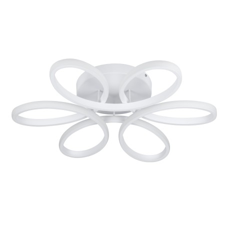 GLOBOSTAR® MARGARET  Μοντέρνο Φωτιστικό Οροφής LED 54W 6210lm 360° AC 220-240V IP20 Ρυθμιζόμενο Λευκό CCT με Χειριστήριο από 2700K έως 6000K Dimmable - Lumileds SMD Chip - Λευκό Ματ - Μ57 x Π57 x Υ12cm
